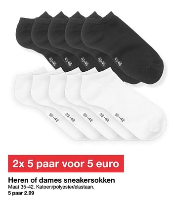 Aanbiedingen Heren of dames sneakersokken - Huismerk - Zeeman  - Geldig van 29/02/2020 tot 13/03/2020 bij Zeeman