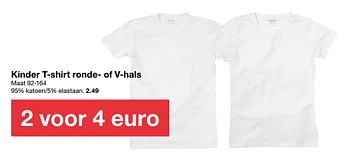 Aanbiedingen Kinder t-shirt ronde- of v-hals - Huismerk - Zeeman  - Geldig van 29/02/2020 tot 13/03/2020 bij Zeeman