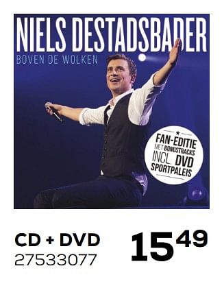 Aanbiedingen Niels destadsbader - boven de wolken cd+dvd - Huismerk - Supra Bazar - Geldig van 06/03/2020 tot 31/03/2020 bij Supra Bazar