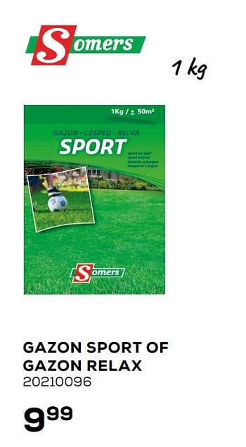 Aanbiedingen Gazon sport of gazon relax - Somers - Geldig van 06/03/2020 tot 31/03/2020 bij Supra Bazar