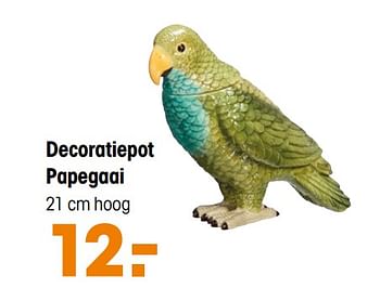 Aanbiedingen Decoratiepot papegaai - Huismerk - Kwantum - Geldig van 16/03/2020 tot 29/03/2020 bij Kwantum