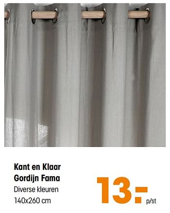 Aanbiedingen Kant en klaar gordijn fama - Huismerk - Kwantum - Geldig van 16/03/2020 tot 29/03/2020 bij Kwantum