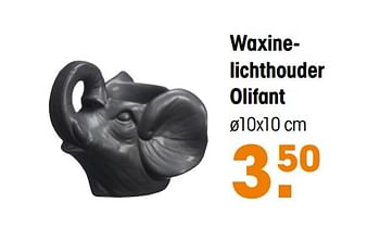 Aanbiedingen Waxinelichthouder olifant - Huismerk - Kwantum - Geldig van 16/03/2020 tot 29/03/2020 bij Kwantum