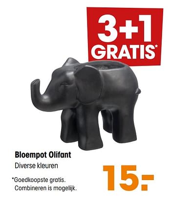 Aanbiedingen Bloempot olifant - Huismerk - Kwantum - Geldig van 30/03/2020 tot 12/04/2020 bij Kwantum