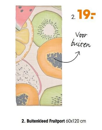 Aanbiedingen Buitenkleed fruitport - Huismerk - Kwantum - Geldig van 30/03/2020 tot 12/04/2020 bij Kwantum