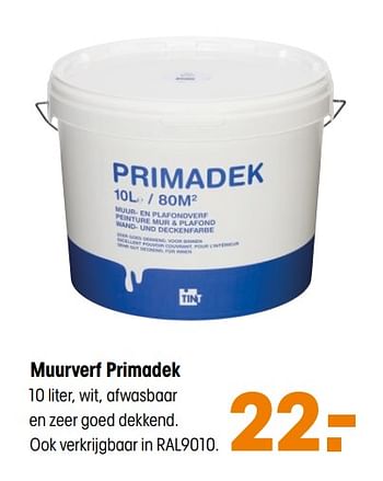 Aanbiedingen Muurverf primadek - Huismerk - Kwantum - Geldig van 30/03/2020 tot 12/04/2020 bij Kwantum