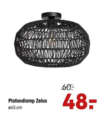 Aanbiedingen Plafondlamp zelus - Huismerk - Kwantum - Geldig van 30/03/2020 tot 12/04/2020 bij Kwantum