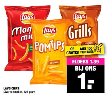 Aanbiedingen Lay`s chips - Lay's - Geldig van 23/03/2020 tot 05/04/2020 bij Big Bazar