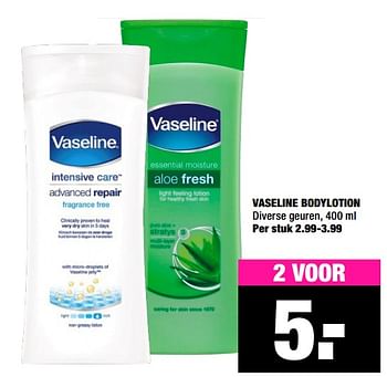 Aanbiedingen Vaseline bodylotion - Vaseline  - Geldig van 23/03/2020 tot 05/04/2020 bij Big Bazar