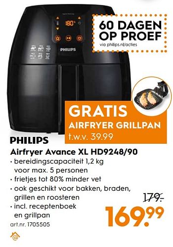Aanbiedingen Philips airfryer avance xl hd9248-90 - Philips - Geldig van 16/03/2020 tot 29/03/2020 bij Blokker