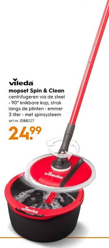 Aanbiedingen Mopset spin + clean - Vileda - Geldig van 16/03/2020 tot 29/03/2020 bij Blokker