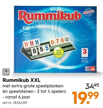 Aanbiedingen Rummikub xxl - Goliath - Geldig van 16/03/2020 tot 29/03/2020 bij Blokker