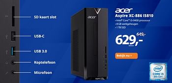 Aanbiedingen Acer aspire xc-886 i5810 - Acer - Geldig van 16/03/2020 tot 05/04/2020 bij Paradigit