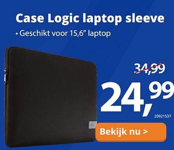 Aanbiedingen Case logic laptop sleeve - Case Logic - Geldig van 16/03/2020 tot 05/04/2020 bij Paradigit