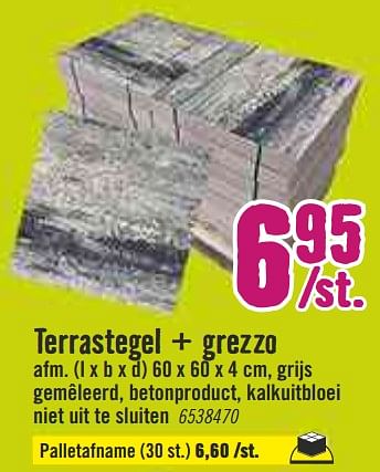 Aanbiedingen Terrastegel + grezzo - Huismerk Hornbach - Geldig van 09/03/2020 tot 29/03/2020 bij Hornbach