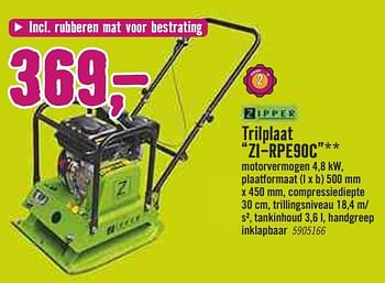 Aanbiedingen Zipper trilplaat zi-rpe90c - Zipper - Geldig van 09/03/2020 tot 29/03/2020 bij Hornbach