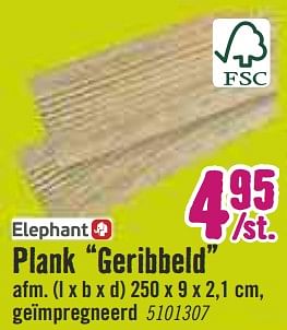 Aanbiedingen Plank geribbeld - Elephant - Geldig van 09/03/2020 tot 29/03/2020 bij Hornbach
