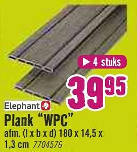 Aanbiedingen Plank wpc - Elephant - Geldig van 09/03/2020 tot 29/03/2020 bij Hornbach