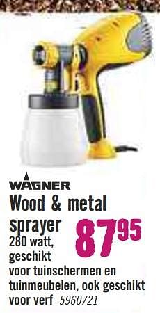 Aanbiedingen Wagner wood + metal sprayer - Wagner Spraytechnic - Geldig van 09/03/2020 tot 29/03/2020 bij Hornbach