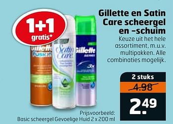 Aanbiedingen Basic scheergel gevoelige huid - Gillette - Geldig van 16/03/2020 tot 29/03/2020 bij Trekpleister