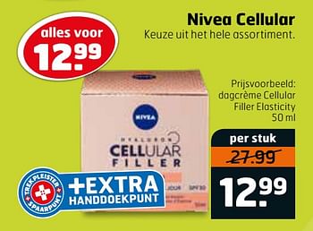 Aanbiedingen Dagcrème cellular filler elasticity - Nivea - Geldig van 16/03/2020 tot 29/03/2020 bij Trekpleister