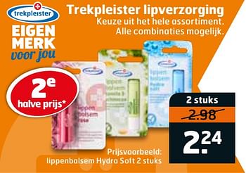 Aanbiedingen Lippenbalsem hydra soft - Huismerk - Trekpleister - Geldig van 16/03/2020 tot 29/03/2020 bij Trekpleister