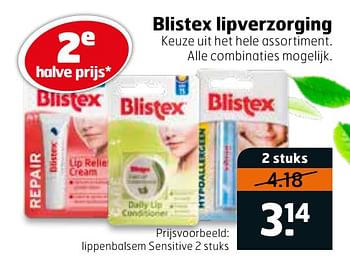 Aanbiedingen Lippenbalsem sensitive - Blistex - Geldig van 16/03/2020 tot 29/03/2020 bij Trekpleister