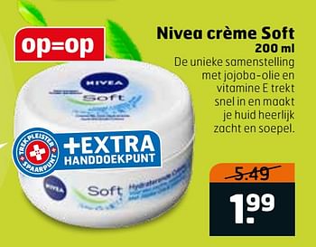 Aanbiedingen Nivea crème soft - Nivea - Geldig van 16/03/2020 tot 29/03/2020 bij Trekpleister