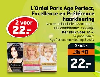 Aanbiedingen Age perfect haarkleuring - L'Oreal Paris - Geldig van 16/03/2020 tot 29/03/2020 bij Trekpleister