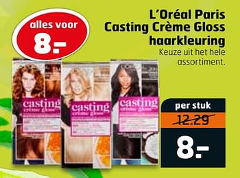 Aanbiedingen L`oréal paris casting crème gloss haarkleuring - L'Oreal Paris - Geldig van 16/03/2020 tot 29/03/2020 bij Trekpleister