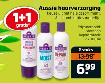 Aanbiedingen Shampoo repair miracle - Aussie - Geldig van 16/03/2020 tot 29/03/2020 bij Trekpleister