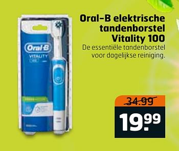 Aanbiedingen Oral-b elektrische tandenborstel vitality 100 - Oral-B - Geldig van 16/03/2020 tot 29/03/2020 bij Trekpleister