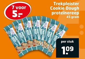 Aanbiedingen Trekpleister cookie dough proteïnereep - Huismerk - Trekpleister - Geldig van 16/03/2020 tot 29/03/2020 bij Trekpleister