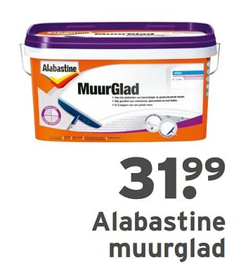Aanbiedingen Alabastine muurglad - Alabastine - Geldig van 16/03/2020 tot 29/03/2020 bij Gamma