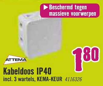 Aanbiedingen Attema kabeldoos ip40 - Attema - Geldig van 09/03/2020 tot 29/03/2020 bij Hornbach