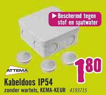 Aanbiedingen Attema kabeldoos ip54 - Attema - Geldig van 09/03/2020 tot 29/03/2020 bij Hornbach