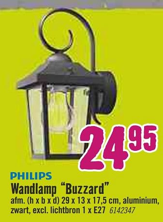 Aanbiedingen Philips wandlamp buzzard - Philips - Geldig van 09/03/2020 tot 29/03/2020 bij Hornbach