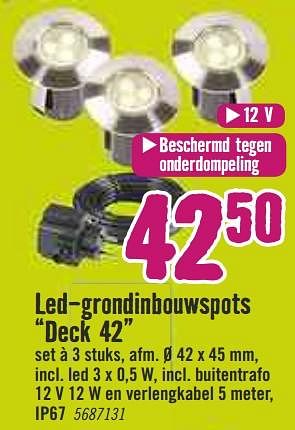 Aanbiedingen Led- rondinbouwspots deck 42 - Huismerk Hornbach - Geldig van 09/03/2020 tot 29/03/2020 bij Hornbach