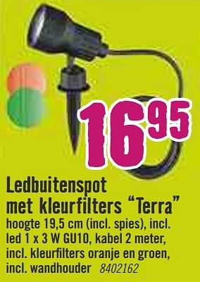 Aanbiedingen Ledbuitenspot met kleurfilters terra - Huismerk Hornbach - Geldig van 09/03/2020 tot 29/03/2020 bij Hornbach
