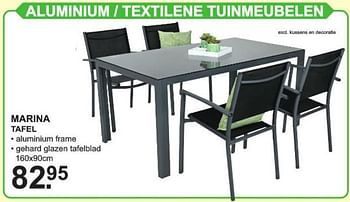 Aanbiedingen Aluminium - gevlochten - teak tuinmeubelen marina tafel - Huismerk - Van Cranenbroek - Geldig van 23/03/2020 tot 13/04/2020 bij Van Cranenbroek