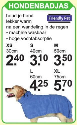 Aanbiedingen Hondenbadjas - Friendly pet - Geldig van 23/03/2020 tot 13/04/2020 bij Van Cranenbroek