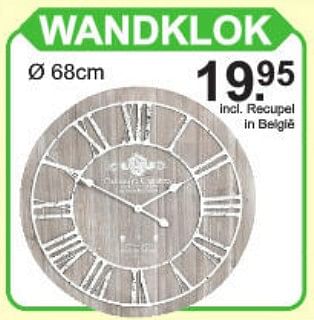 Aanbiedingen Wandklok - Huismerk - Van Cranenbroek - Geldig van 23/03/2020 tot 13/04/2020 bij Van Cranenbroek