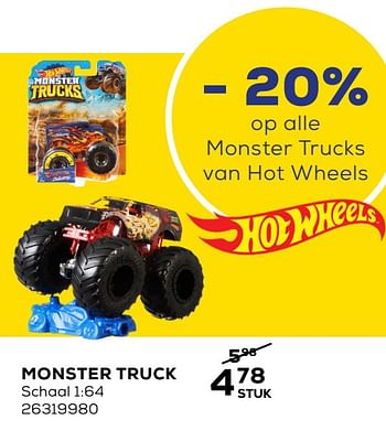 Aanbiedingen Monster truck - Hot Wheels - Geldig van 03/04/2020 tot 03/05/2020 bij Supra Bazar