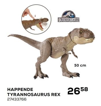 Aanbiedingen Happende tyrannosaurus rex - Jurassic World - Geldig van 03/04/2020 tot 03/05/2020 bij Supra Bazar