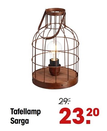 Aanbiedingen Tafellamp sarga - Huismerk - Kwantum - Geldig van 06/04/2020 tot 12/04/2020 bij Kwantum