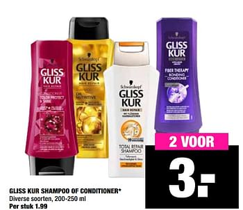 Aanbiedingen Gliss kur shampoo of conditioner - Schwartzkopf - Geldig van 06/04/2020 tot 19/04/2020 bij Big Bazar