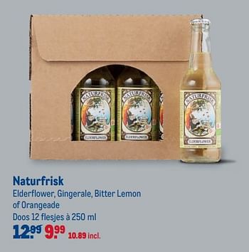 Aanbiedingen Naturfrisk elderflower gingerale bitter lemon of orangeade - Naturfrisk - Geldig van 08/04/2020 tot 05/05/2020 bij Makro