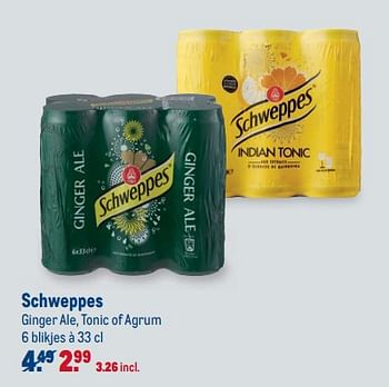 Aanbiedingen Schweppes ginger ale tonic of agrum - Schweppes - Geldig van 08/04/2020 tot 05/05/2020 bij Makro