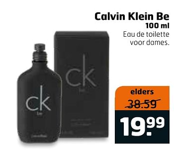 Aanbiedingen Calvin klein be edt - Calvin Klein - Geldig van 14/04/2020 tot 26/04/2020 bij Trekpleister