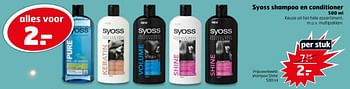 Aanbiedingen Shampoo shine - Syoss - Geldig van 14/04/2020 tot 26/04/2020 bij Trekpleister